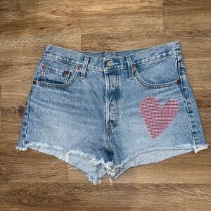 Levi’s 501 Denim Heart Patch Women Shorts